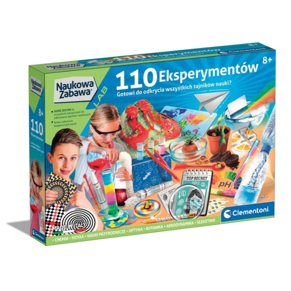 Moksliniai žaidimai: 110 eksperimentų. Lenkų kalba. Clementoni 50720