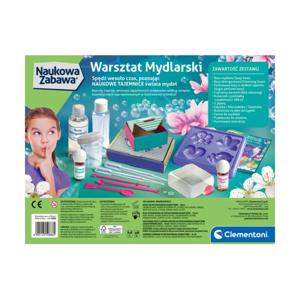 Naukowa Zabawa Zestaw Warsztat Mydlarski Język Polski Clementoni 50888