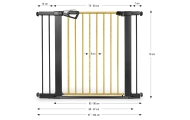 Apsauginiai vartai Laiptų užtvara su prailginimais Guardy 104 Black Natural-Priežiūrai, Apsaugos, Apsauginiai varteliai vaikams-