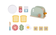 TOOKY TOY Toster Drewniany Pastelowy Zestaw Śniadaniowy
