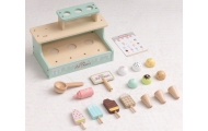 Medinė ledų parduotuvė TOOKY TOY Ledų prekystalis-Žaislai, Profesijos, buities žaislai, Mediniai, Mažiesiems kulinarams-e-vaikas