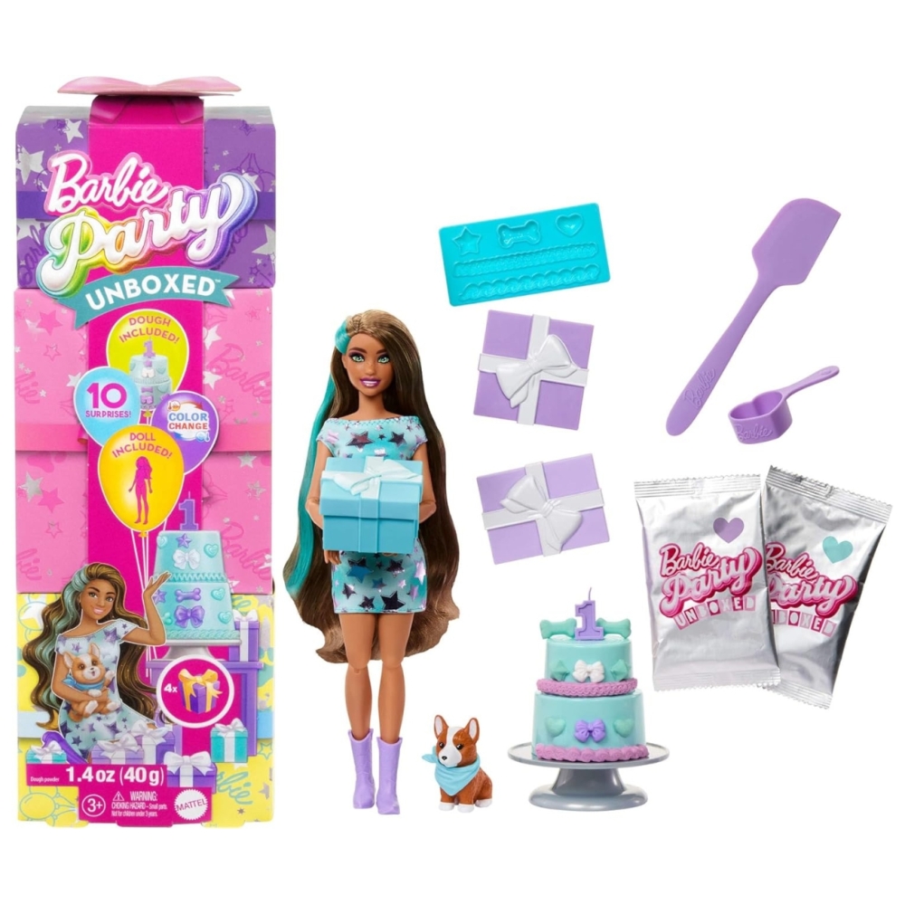 Lėlė Barbie Mattel JFG72 Party Unboxed Reveal 10 staigmenų-Žaislai, Lėlės ir jų priedai, Lėlės-e-vaikas