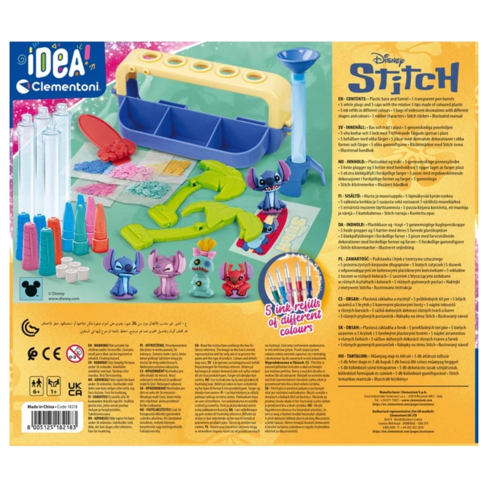 Kūrybinis rašiklių gamybos rinkinys Idea Art Disney Disney Stitch Clementoni 18218-Žaislai, Kūrybiniai žaislai, Kūrybiniai rinki