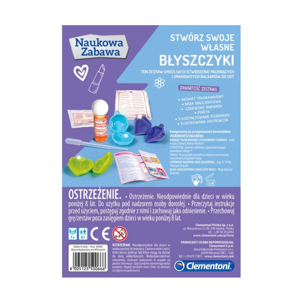 Naukowa Zabawa Zestaw Laboratorium Błyszczyki Język Polski Clementoni 50066