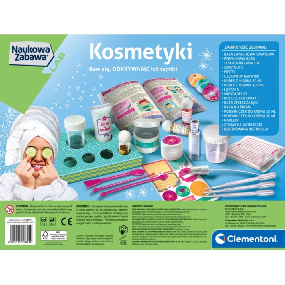 Mokslinė kosmetikos laboratorija Vonios druskos kremas Kosmetika Lenkų kalba Clementoni 50891-Žaislai, Profesijos, buities žaisl