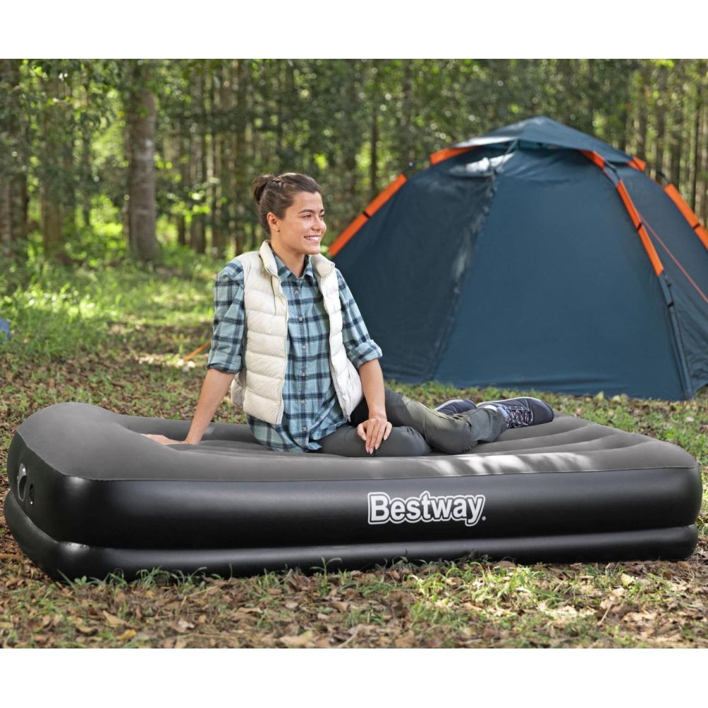 Bestway 671BT Materac dmuchany turystyczny z wbudowaną pompą powietrza Tritech Twin 1.91m x 97cm x 3
