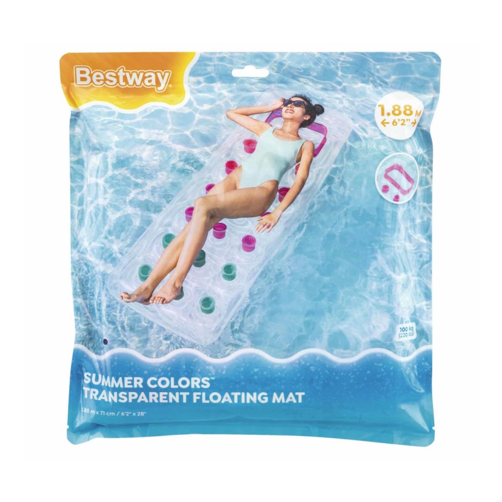 Pripučiamas rožinis čiužinys 188 x 71 cm Bestway 43040-Žaislai, Lauko žaislai, Pripučiami ratai, žaislai, čiužiniai-e-vaikas