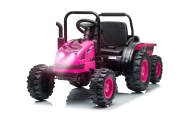 Pojazd na akumulator Traktor z przyczepą Farmer Pink