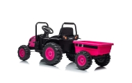 Pojazd na akumulator Traktor z przyczepą Farmer Pink