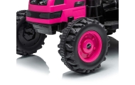 Pojazd na akumulator Traktor z przyczepą Farmer Pink