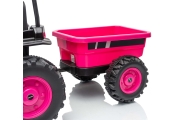 Pojazd na akumulator Traktor z przyczepą Farmer Pink