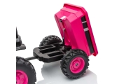 Pojazd na akumulator Traktor z przyczepą Farmer Pink