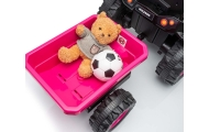 Pojazd na akumulator Traktor z przyczepą Farmer Pink
