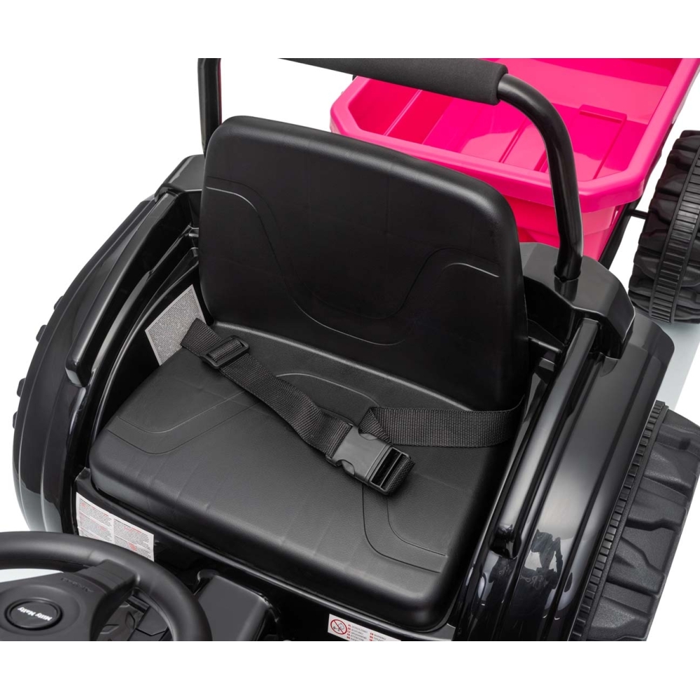 Elektrinis traktorius su priekaba Farmer, Pink-Elektromobiliai vaikams, Traktoriai-e-vaikas