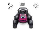 Pojazd na akumulator Traktor z przyczepą Farmer Pink