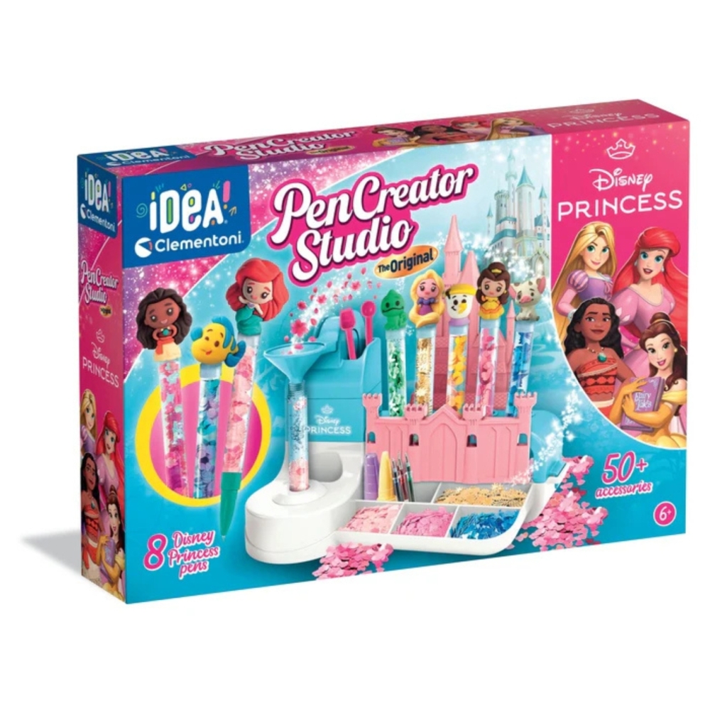 Kūrybinis spalvingų rašiklių rinkinys Idea Art Pen Factory Disney princesės Clementoni 18210-Žaislai, Kūrybiniai žaislai, Kūrybi