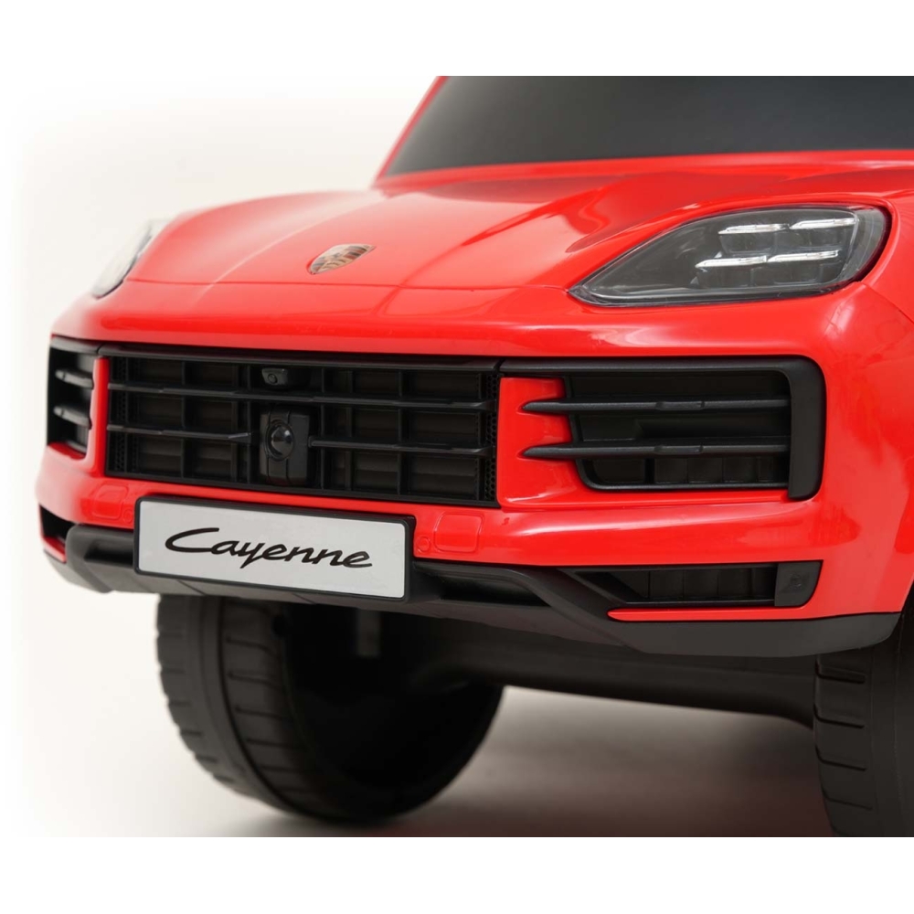 Paspiriama mašinėlė Porsche Cayenne, raudona-Judėjimui, Paspiriamosios mašinėlės ir jų priedai, Paspiriamos mašinėlės-e-vaikas