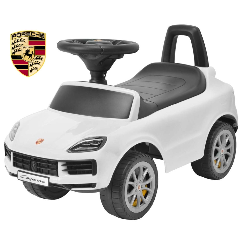 Paspiriama mašinėlė Porsche Cayenne S, balta-Judėjimui, Paspiriamosios mašinėlės ir jų priedai, Paspiriamos mašinėlės-e-vaikas