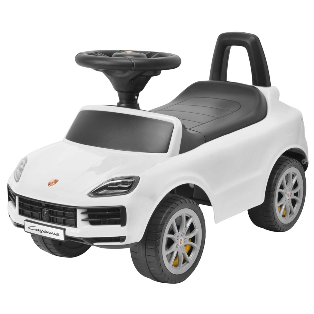 Paspiriama mašinėlė Porsche Cayenne S, balta-Judėjimui, Paspiriamosios mašinėlės ir jų priedai, Paspiriamos mašinėlės-e-vaikas
