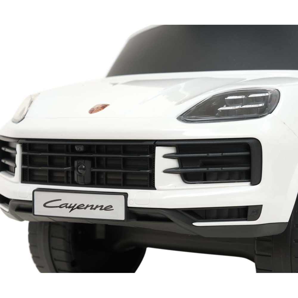 Paspiriama mašinėlė Porsche Cayenne S, balta-Judėjimui, Paspiriamosios mašinėlės ir jų priedai, Paspiriamos mašinėlės-e-vaikas