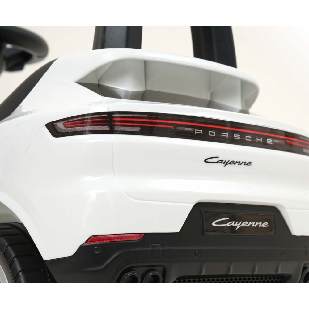 Paspiriama mašinėlė Porsche Cayenne S, balta-Judėjimui, Paspiriamosios mašinėlės ir jų priedai, Paspiriamos mašinėlės-e-vaikas