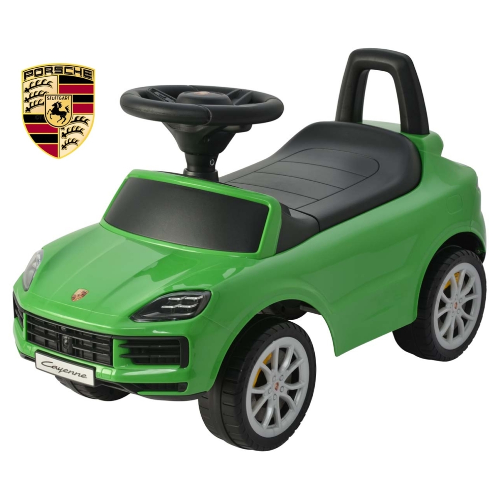 Paspiriama mašinėlė Porsche Cayenne S, žalia-Judėjimui, Paspiriamosios mašinėlės ir jų priedai, Paspiriamos mašinėlės-e-vaikas