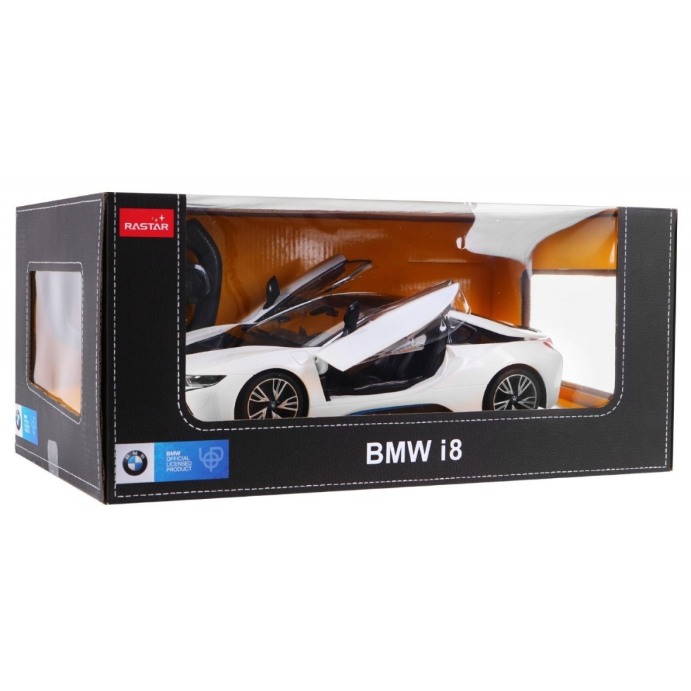 Nuotoliniu būdu valdomas BMW i8 baltas RASTAR 1:14