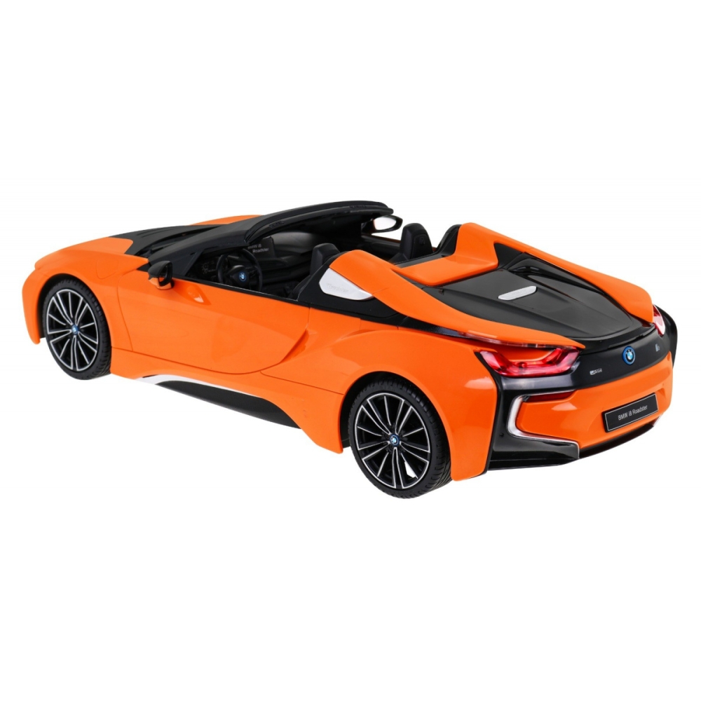 Nuotoliniu būdu valdomas BMW i8 Roadster oranžinis RASTAR 1:12