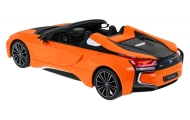 Nuotoliniu būdu valdomas BMW i8 Roadster oranžinis RASTAR 1:12