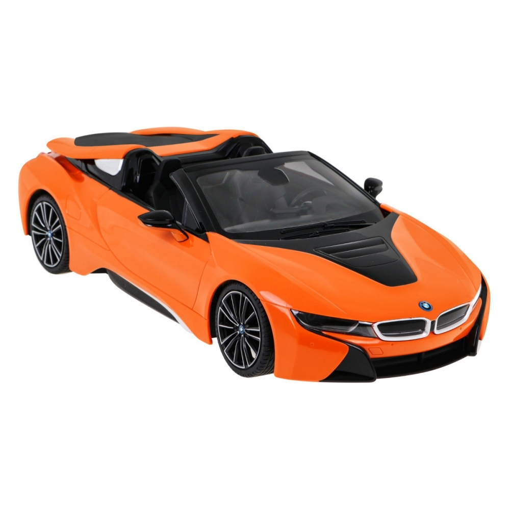 Nuotoliniu būdu valdomas BMW i8 Roadster oranžinis RASTAR 1:12