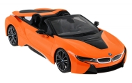Nuotoliniu būdu valdomas BMW i8 Roadster oranžinis RASTAR 1:12