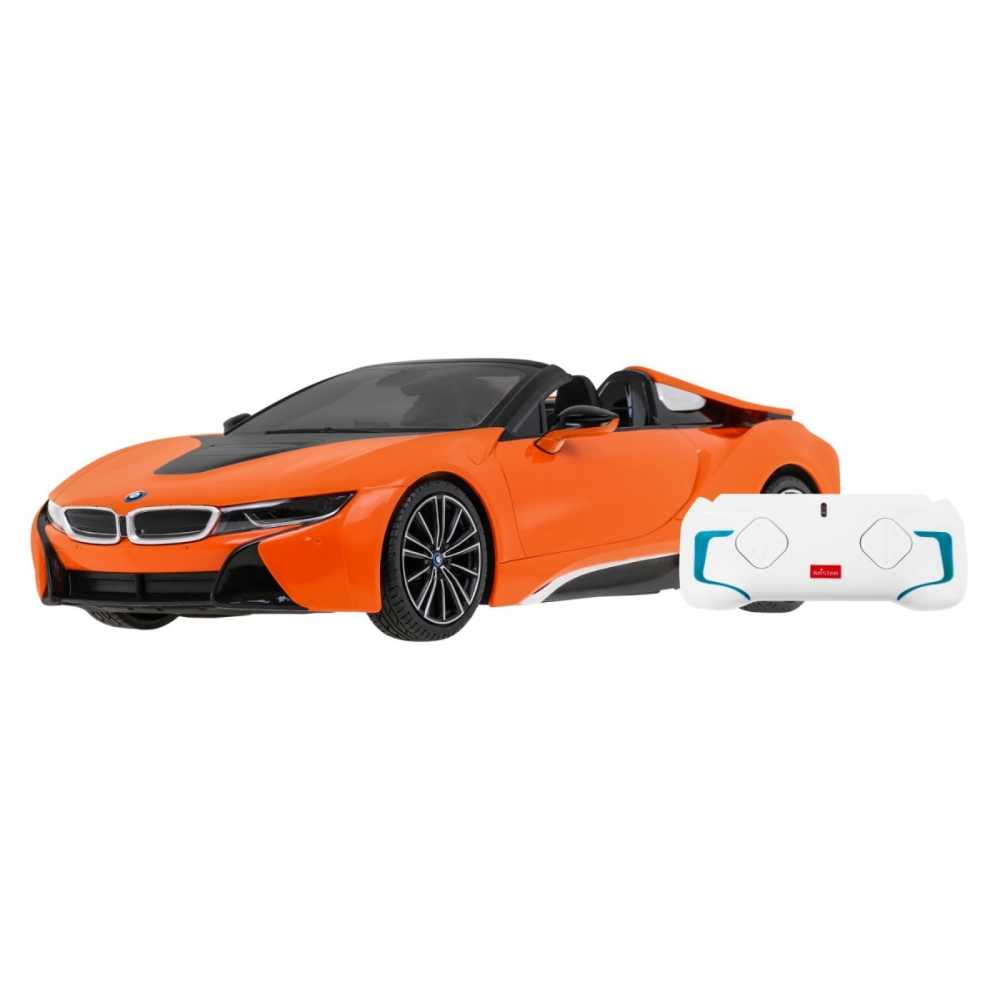 Nuotoliniu būdu valdomas BMW i8 Roadster oranžinis RASTAR 1:12