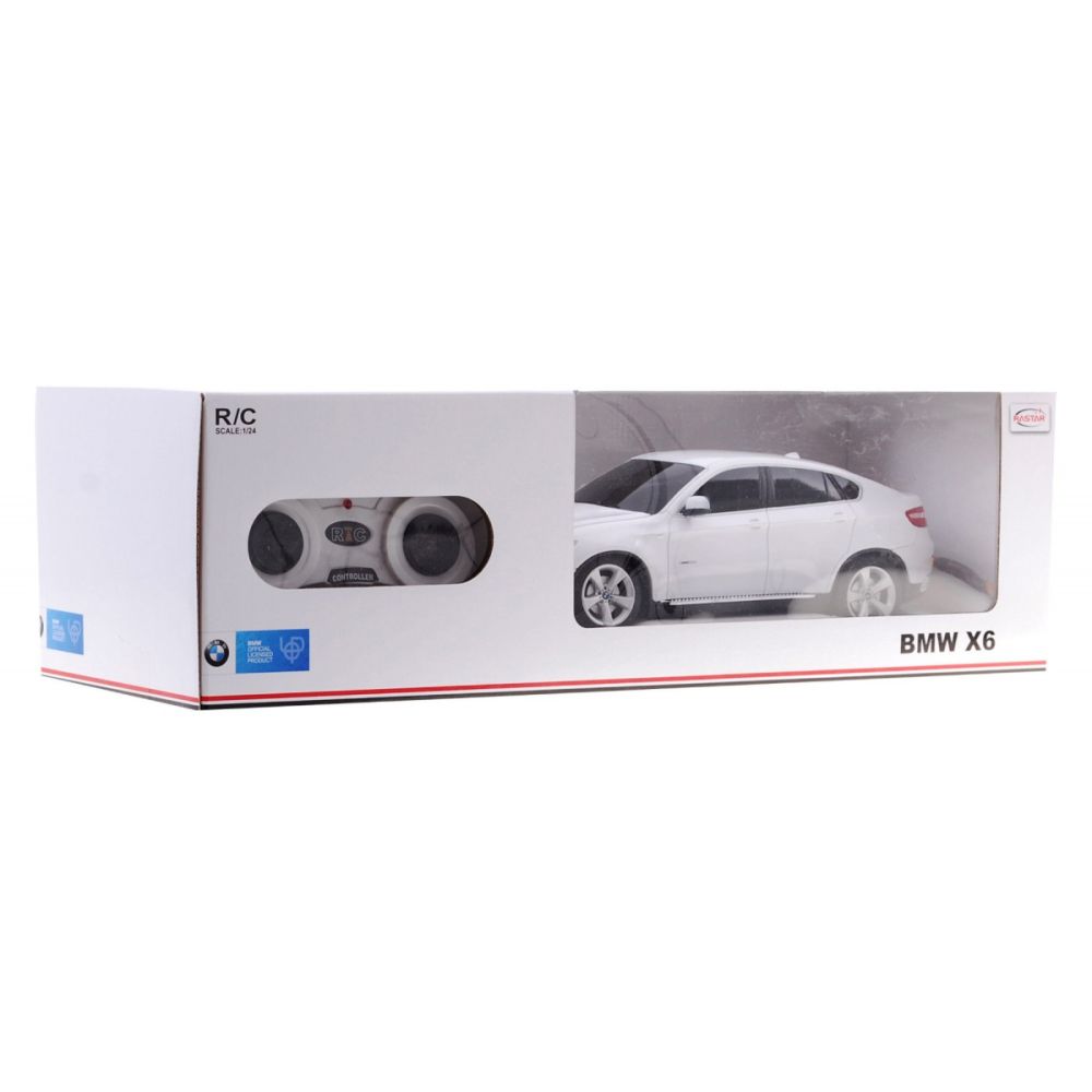 BMW X6 białe RASTAR model 1:24 Zdalnie sterowane Auto SUV + pilot