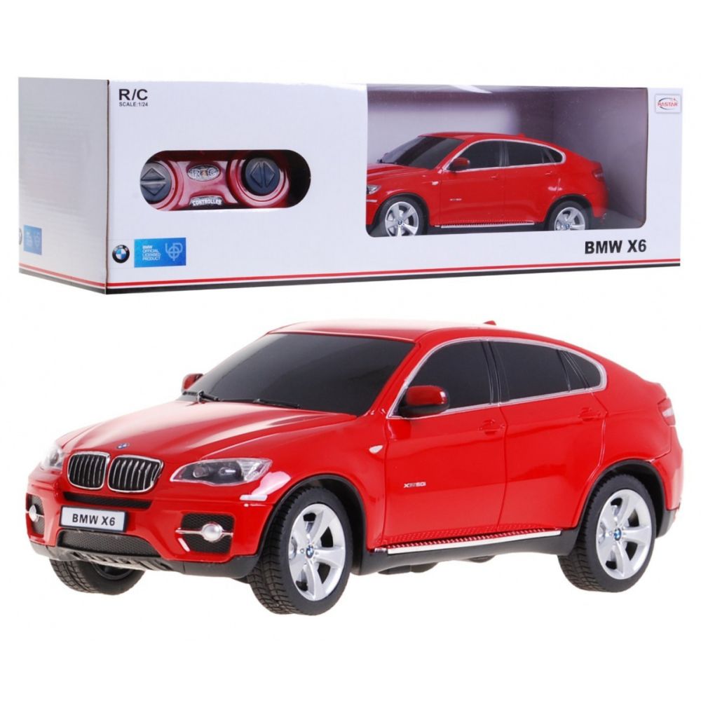 Nuotolinio valdymo visureigis BMW X6 raudonas RASTAR modelis 1:24
