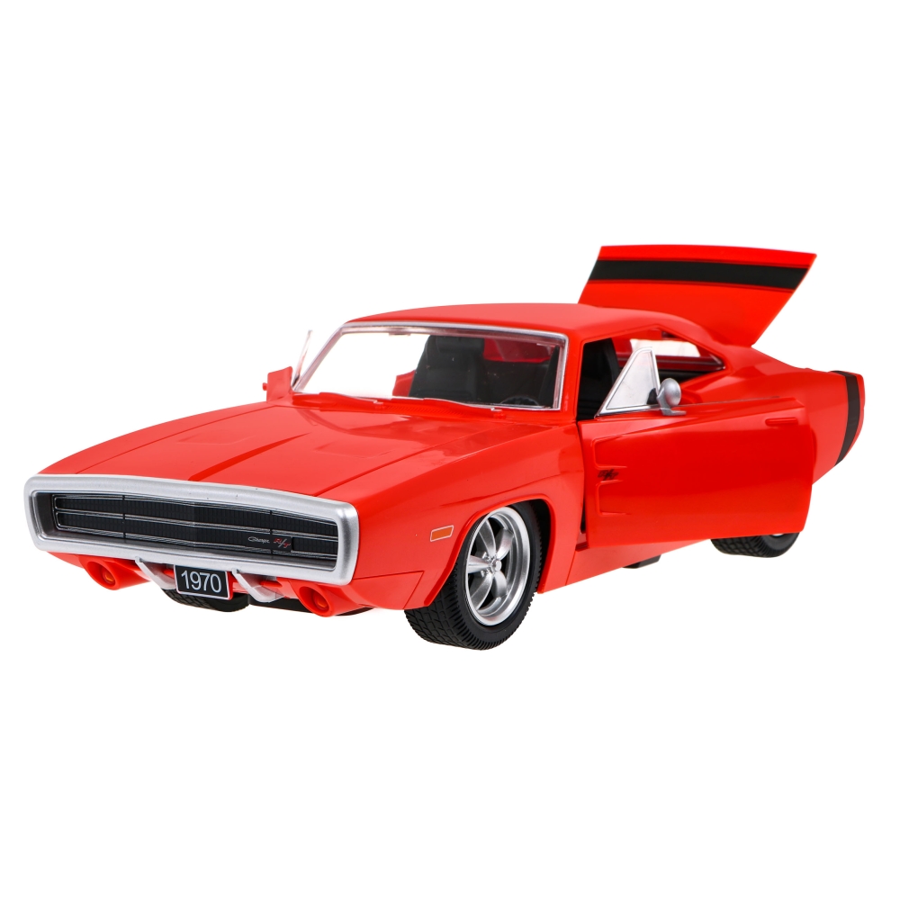 Nuotoliniu būdu valdomas 1970 m. Dodge Charger RT RASTAR modelis 1:16, raudonas