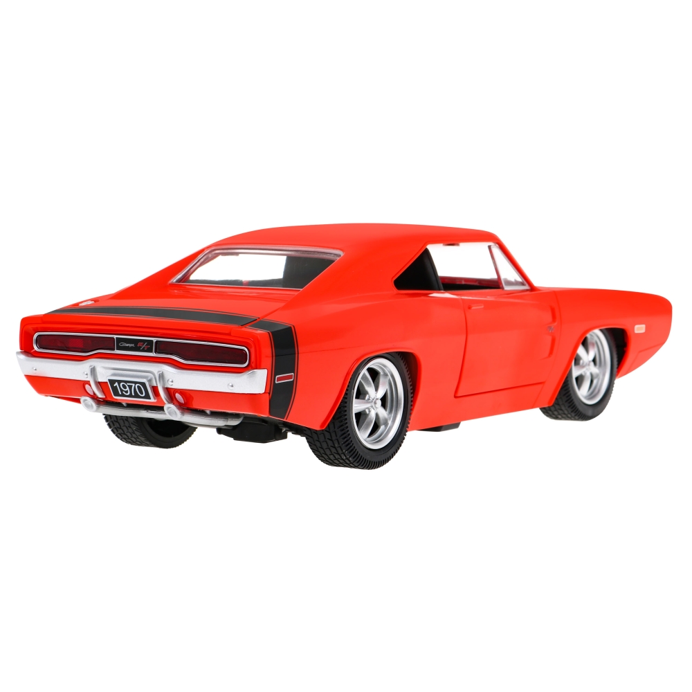 Nuotoliniu būdu valdomas 1970 m. Dodge Charger RT RASTAR modelis 1:16, raudonas