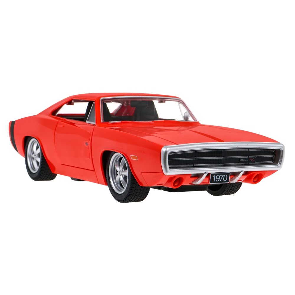 Nuotoliniu būdu valdomas 1970 m. Dodge Charger RT RASTAR modelis 1:16, raudonas