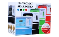 Bankomat z kartą Skarbonka dla dzieci 3+ czerwony Interaktywne funkcje + Tryb oszczędzania