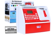 Bankomat z kartą Skarbonka dla dzieci 3+ czerwony Interaktywne funkcje + Tryb oszczędzania