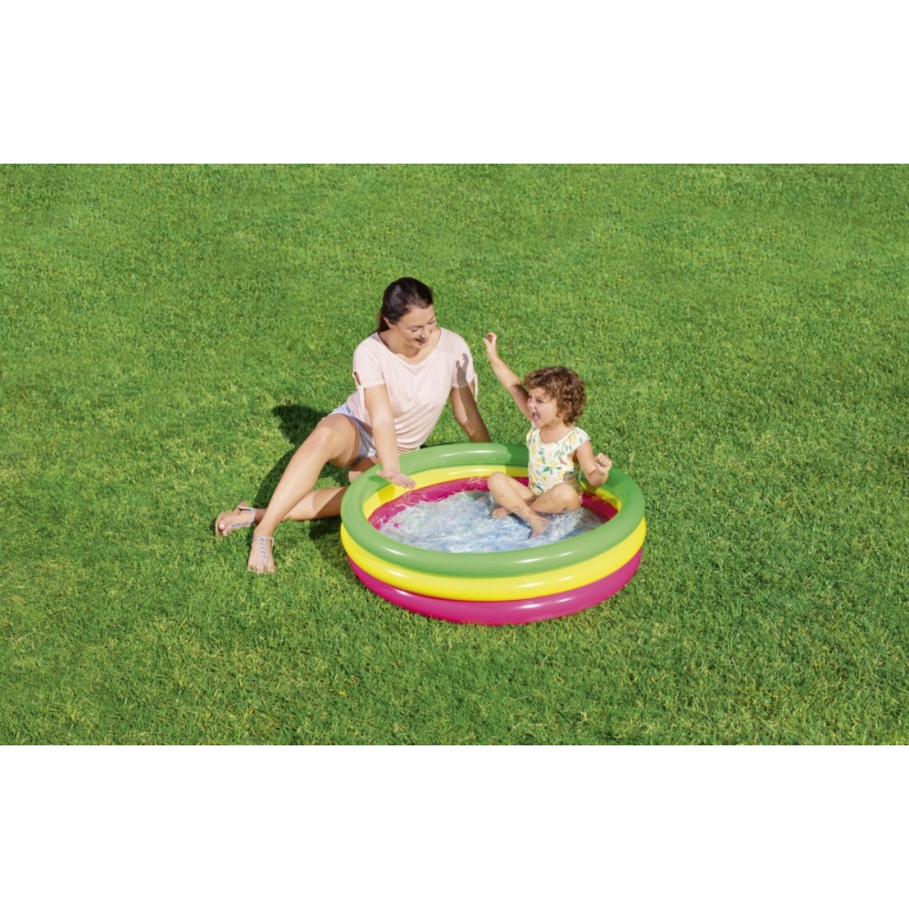 Pripučiamas vaivorykštės baseinas BESTWAY 102x25cm
