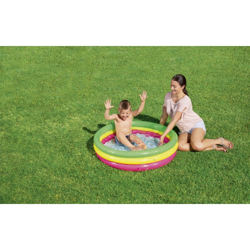 Dmuchany Basen dla dzieci Brodzik Tęcza 102x25cm BESTWAY + Łatka naprawcza