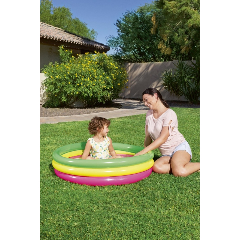 Dmuchany Basen dla dzieci Brodzik Tęcza 102x25cm BESTWAY + Łatka naprawcza