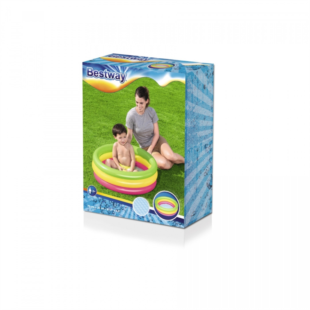 Pripučiamas vaivorykštinis baseinas 70 cm x 24 cm "Bestway" 51128-Žaislai, Lauko žaislai, Baseinai, Pripučiami baseinai-e-vaikas