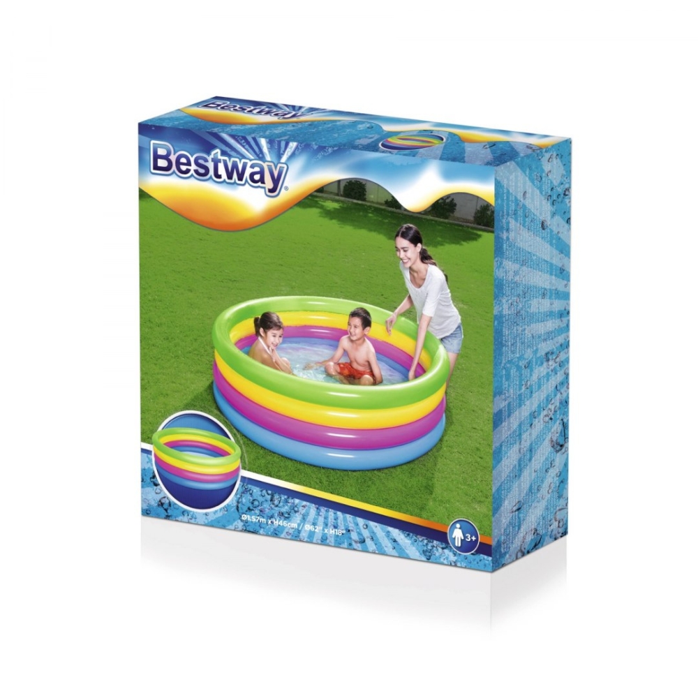 Pripučiamas baseinas 157 x 46 cm Bestway 51117 Vaivorykštė-Žaislai, Lauko žaislai, Baseinai, Pripučiami baseinai-e-vaikas