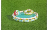 Dmuchany Basen 3w1 dla dzieci 122x20cm Tropikalny BESTWAY + Kółko do pływania + Piłka plażowa