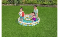 Dmuchany Basen 3w1 dla dzieci 122x20cm Tropikalny BESTWAY + Kółko do pływania + Piłka plażowa