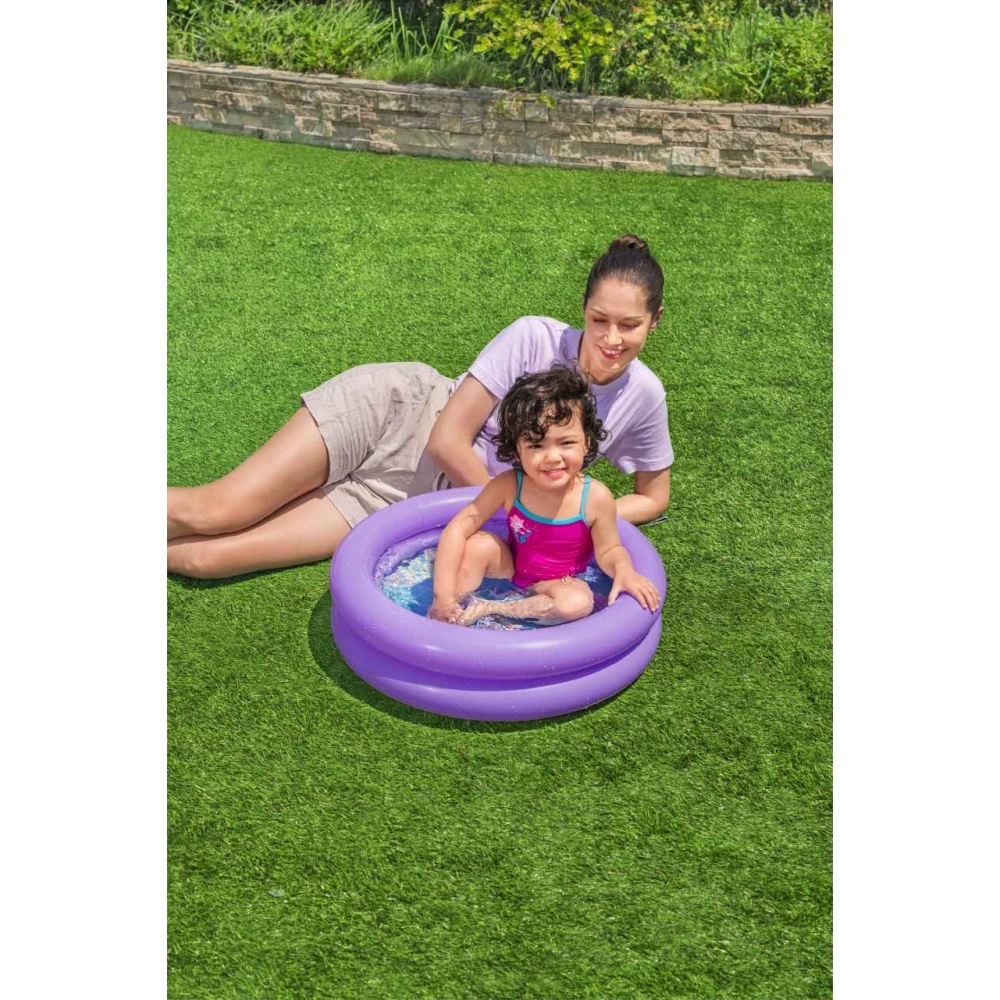 Pripučiamas vaikų baseinas Wading Pool Purple 61x15cm BESTWAY + remonto pleistras