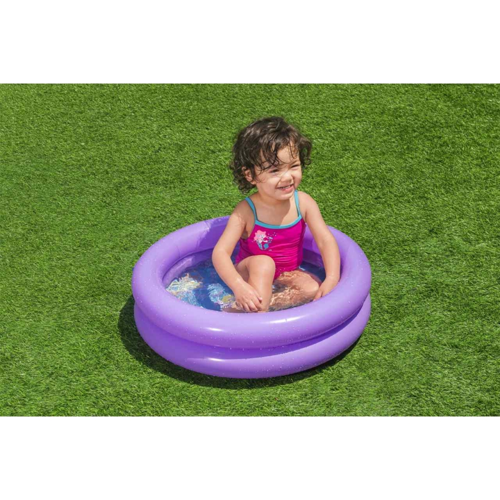 Pripučiamas vaikų baseinas Wading Pool Purple 61x15cm BESTWAY + remonto pleistras