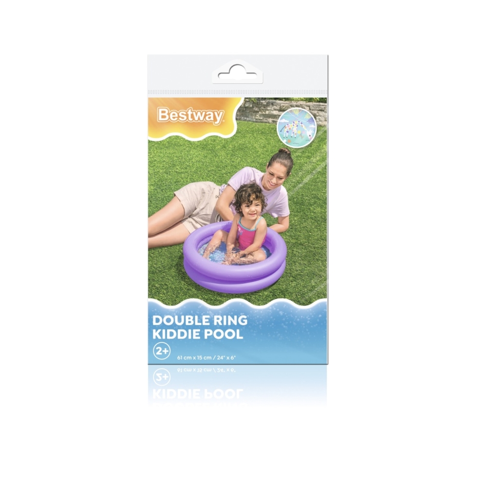 Pripučiamas vaikų baseinas Wading Pool Purple 61x15cm BESTWAY + remonto pleistras