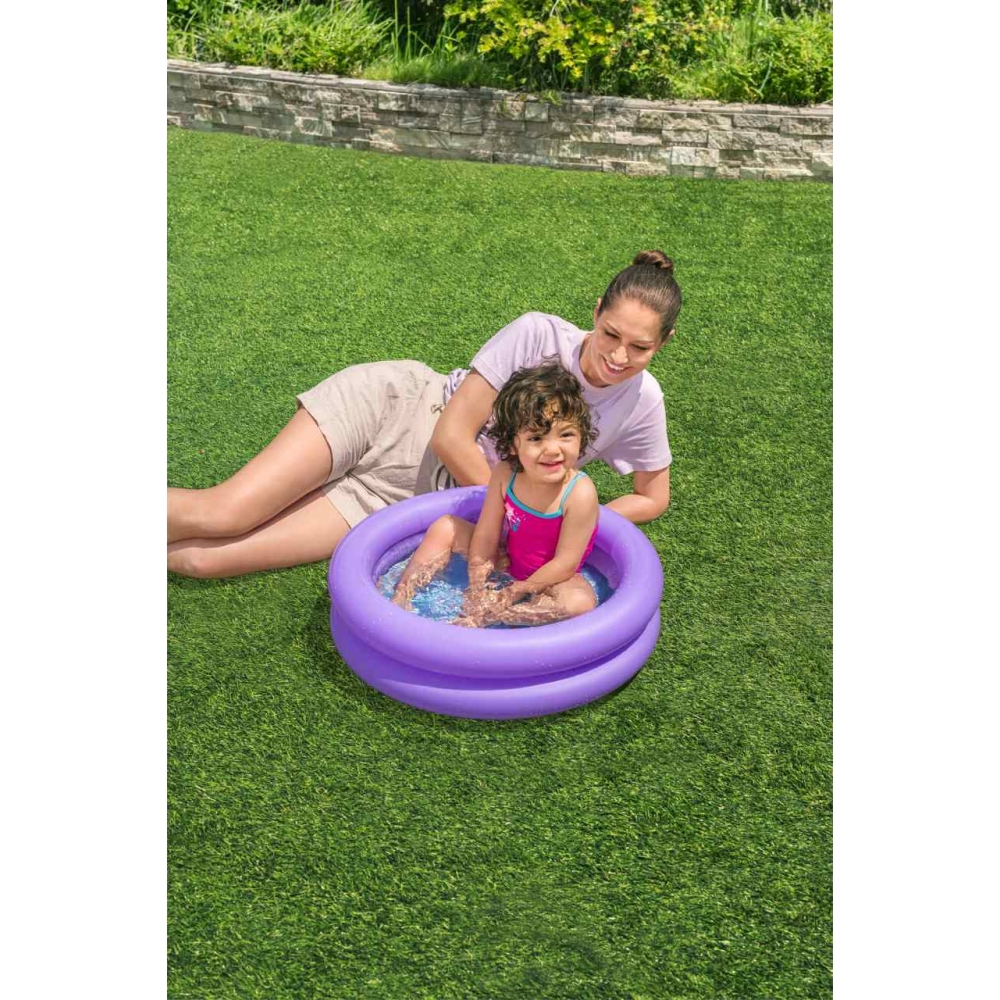 Pripučiamas vaikų baseinas Wading Pool Purple 61x15cm BESTWAY + remonto pleistras